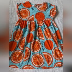 Tea Collection Orange and Blue Citrus Dress